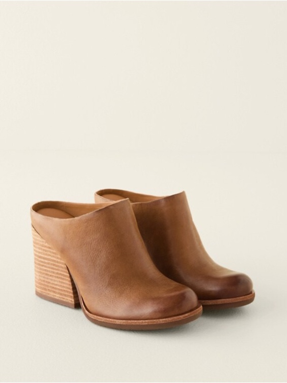 Kork-Ease Challis Chunky Heel Leather Mule Women's Size 8.5 Brown  (VGC)